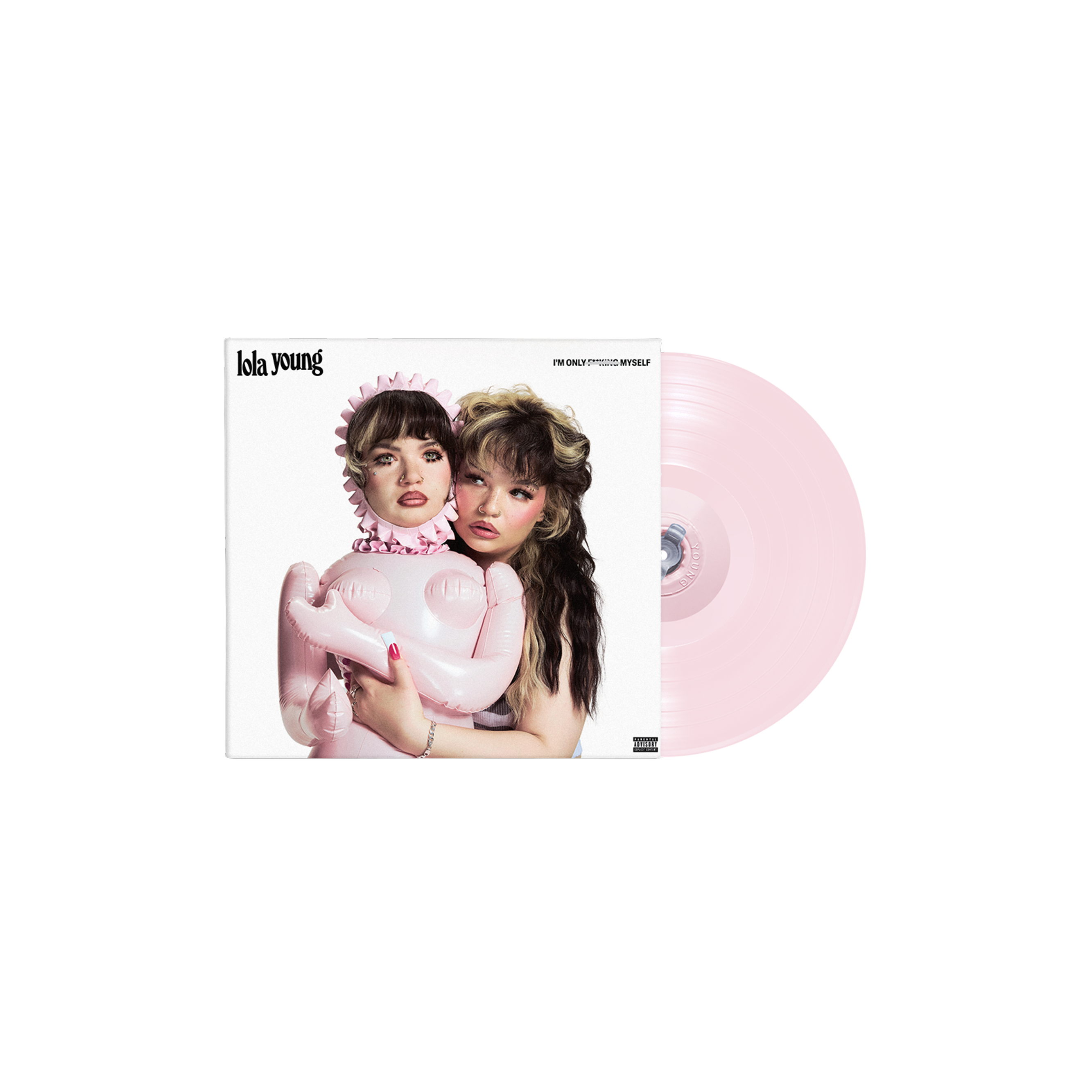 Lola Young BUNDLE: I'm Only F**king Myself: The Basic B*tch Edition (Nude Pink Vinyl LP) + White Doll Print T-Shirt - signed Nude Pink LP + White Doll Print T-Shirt - signed bundle 412851
