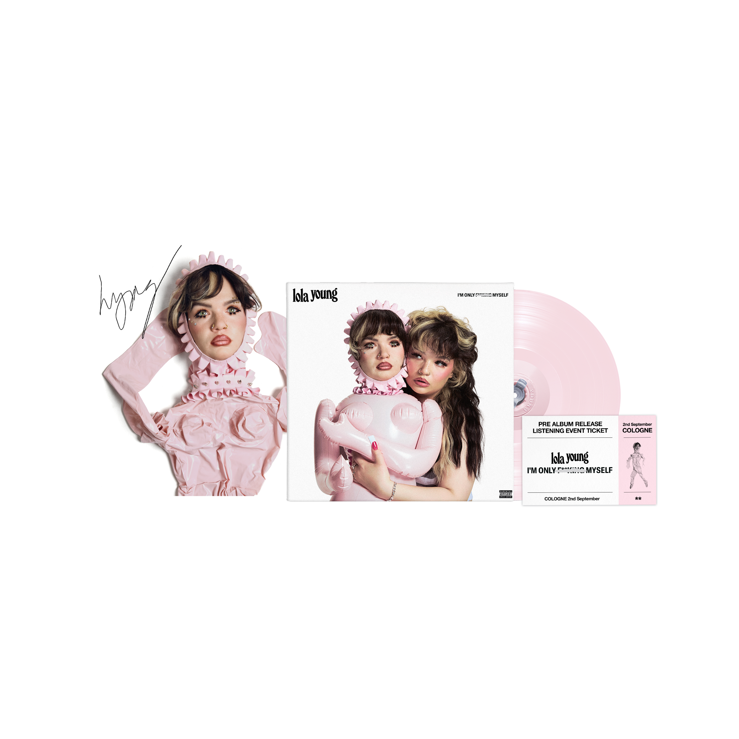 Lola Young I'm Only F**king Myself:The Basic B*tch Edition (Nude Pink Vinyl LP) + Signed Art Card & Ticket (Nude Pink Vinyl LP) + Signed Art Card & Ticket 418718